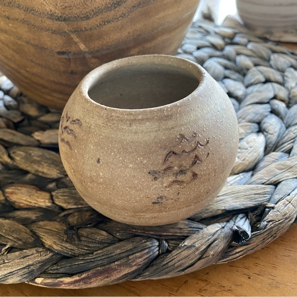 Handcrafted Small Brown Ceramic Vase